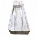 Carrara Venato Marble Custom Wall-Mount Bathroom Sink with Fluted Front by GobekDesign