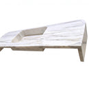 Carrara Venato Marble Custom Wall-Mount Bathroom Sink with Fluted Front by GobekDesign