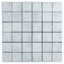 Turkish Carrara Marble 2"x2" on 12" x 12" Mesh Mosaic Tile