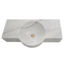 Carrara White Marble Above-vanity Wall-mount Bathroom Sink (W)16" (L)36" (H)5"