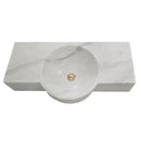 Luxury Wall Mount White Marble Above Vanity Sink 36 Inch