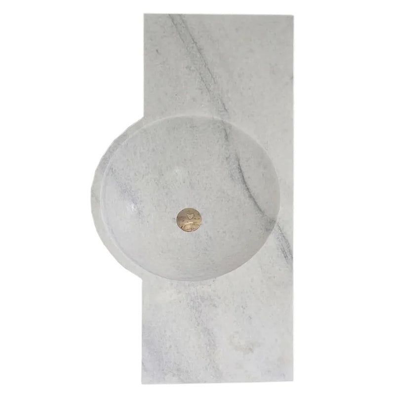 Carrara White Marble Above-vanity Wall-mount Bathroom Sink (W)16" (L)36" (H)5"