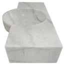 Carrara White Marble Above-vanity Wall-mount Bathroom Sink (W)16" (L)36" (H)5"