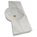 Carrara White Marble Above-vanity Wall-mount Bathroom Sink (W)16" (L)36" (H)5"