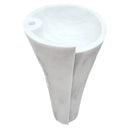 Carrara White Marble Pedestal Bathroom Sink Conical Design Free Shipping