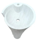 Carrara White Marble Pedestal Bathroom Sink Conical Design Free Shipping
