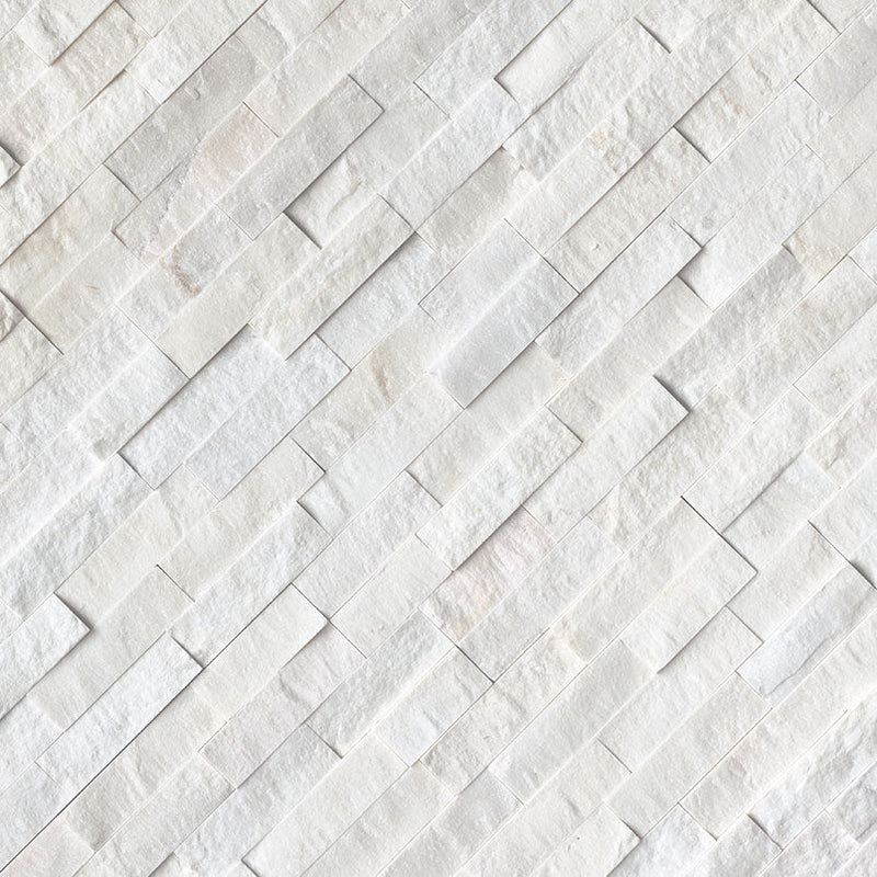 Carrara White Splitface Marble Ledger Panel 6x24 – Full Truckload