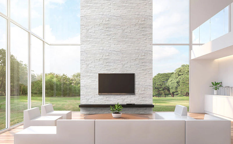 Carrara White Splitface Marble Ledger Panel 6x24 – Full Truckload