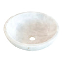 Round Polished White Carrara Marble Vessel Sink 16 Inch
