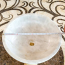 Round Polished White Carrara Marble Vessel Sink 16 Inch