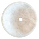 Round Polished White Carrara Marble Vessel Sink 16 Inch