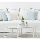 Genuine Carrara White Marble Round Nesting Coffee Table Set of 2