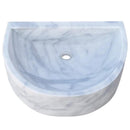 Natural White Marble Vessel Bathroom Sink Round Polished
