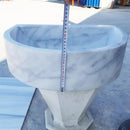 Natural White Marble Vessel Bathroom Sink Round Polished