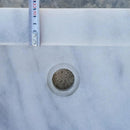Natural White Marble Vessel Bathroom Sink Round Polished