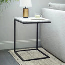 Carrara White Marble Polished Square End Table Modern Design