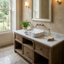 Carrara White Marble Vessel Sink Hand Chiseled Bathroom 16 By 22