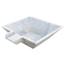 Carrara White Marble Natural Stone Pool Square Poolwok with Lip
