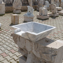 Carrara white marble Natural Stone Pool Cascade Water Bowl angle