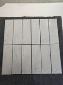 Bianco Carrara"C" Marble 5" Hexagon Combination w/ Black Honed Tile
