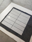 Bianco Carrara"C" Marble 5" Hexagon Combination w/ Black Polished Tile