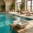 Carrara White Marble Natural Stone Pool Square Poolwok with Lip