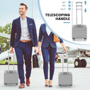 16 Inch Under-seat Carry On Luggage with Spinner Wheels and Laptop Compartment-Sliver by LJGDeals