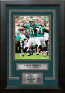 Carson Wentz 1st Career Win Philadelphia Eagles 16x20 Football Framed Photo with Engraved Autograph by Dynasty Sports & Framing
