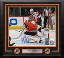 Carter Hart Philadelphia Flyers First Career Shutout Autographed Framed Hockey Photo by Dynasty Sports & Framing