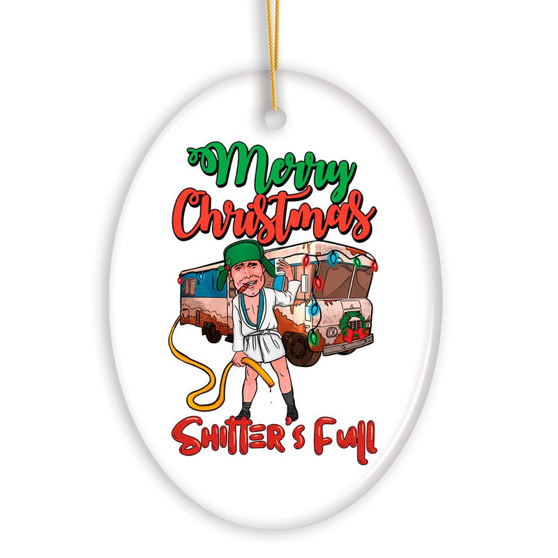 Cartoonish Merry Christmas Shitters Full Ornament