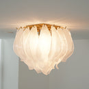 Carved Glass Leaves Murano Ceiling Lamp