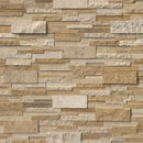 Casa blend 3d ledger panel 6x24 multi finish travertine wall tile LPNLTCASBLE624 MULTI product shot wall view