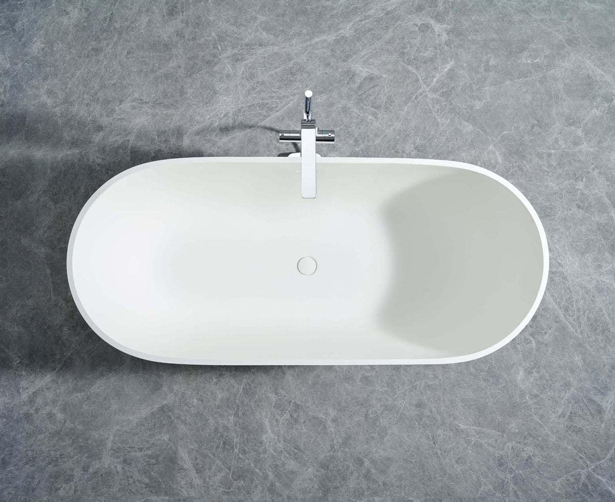 Cascade 63” Freestanding Solid Surface Bathtub, photo 4 of 9