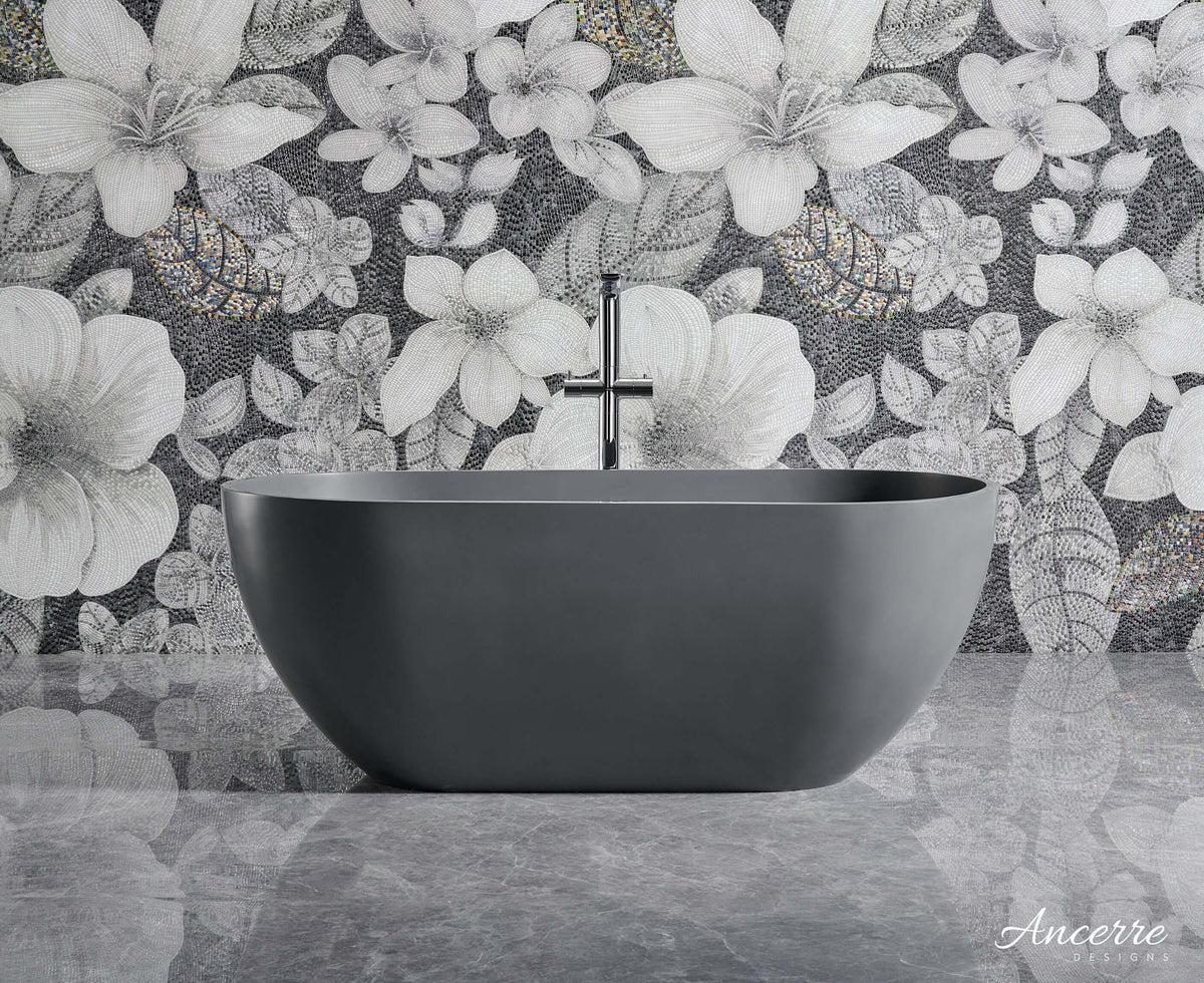 Cascade 59” Freestanding Solid Surface Bathtub, photo 10 of 25