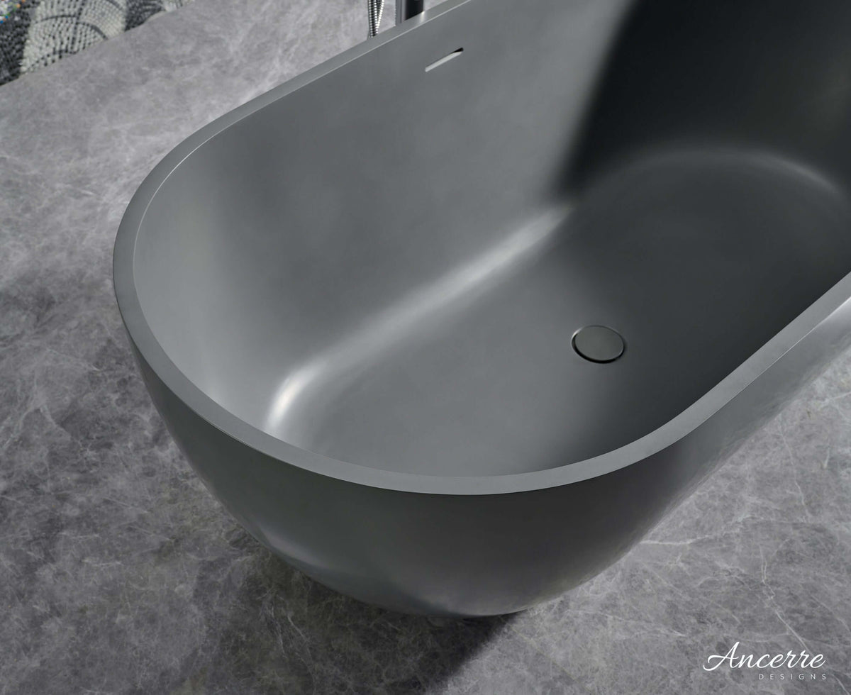 Cascade 59” Freestanding Solid Surface Bathtub, photo 16 of 25