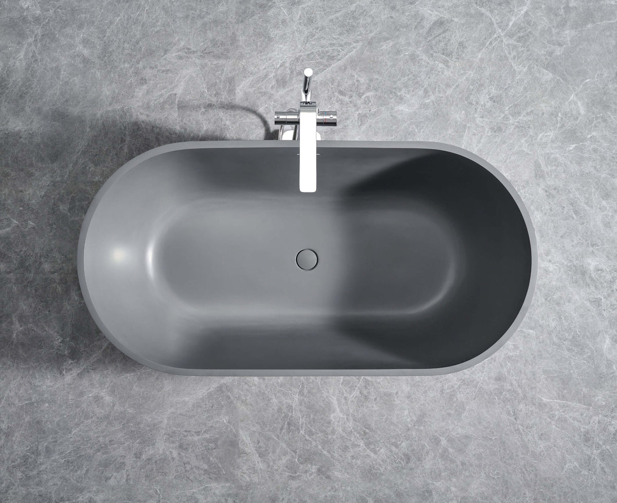 Cascade 59” Freestanding Solid Surface Bathtub, photo 13 of 25