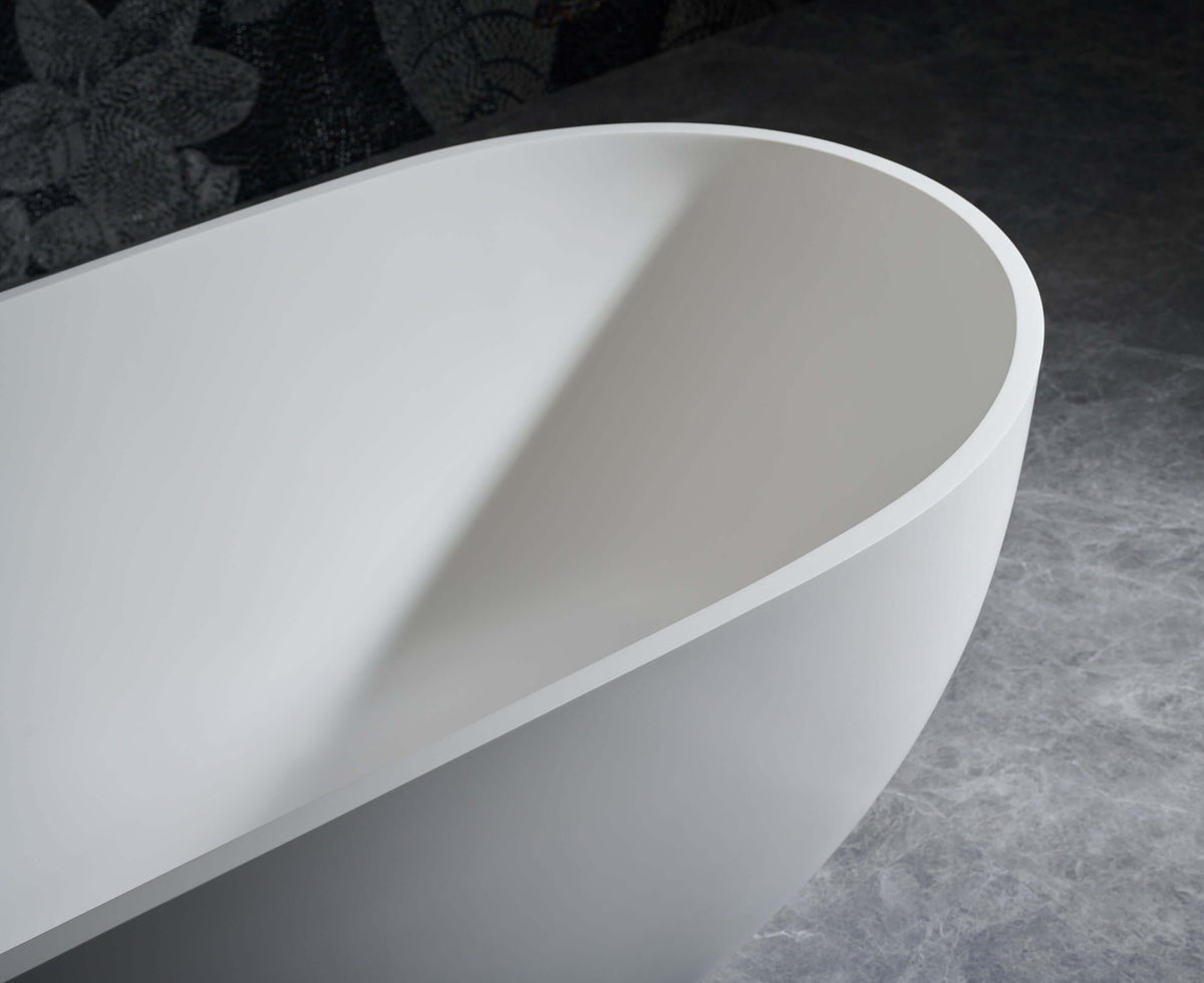 Cascade 59” Freestanding Solid Surface Bathtub, photo 8 of 25
