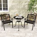 Cast Aluminum Dining Chairs Set of 2 with Patio Chairs Armrests Flower Pattern-Bronze by LJGDeals