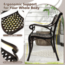 Cast Aluminum Dining Chairs Set of 2 with Patio Chairs Armrests Flower Pattern-Bronze by LJGDeals