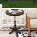 24" Round Patio Dining Table Weather-resistant Cast Aluminum Table-Bronze by LJGDeals