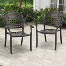 Cast Aluminum Patio Chairs Set of 2 with Armrests by LJGDeals