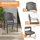 Cast Aluminum Patio Chairs Set of 2 with Armrests by LJGDeals