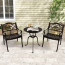Cast Aluminum Patio Chairs Set of 2 Dining Chairs with Armrests Diamond Pattern-Bronze by LJGDeals