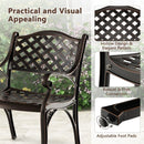 Cast Aluminum Patio Chairs Set of 2 Dining Chairs with Armrests Diamond Pattern-Bronze by DirectDeals