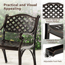 Cast Aluminum Patio Chairs Set of 2 Dining Chairs with Armrests Diamond Pattern-Bronze by LJGDeals