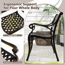 Cast Aluminum Patio Chairs Set of 2 Dining Chairs with Armrests Diamond Pattern-Bronze by LJGDeals
