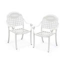 Cast Aluminum Patio Chairs Set of 2 with Armrests by DirectDeals