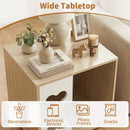 Cat Bed Side Table Wooden Cat Condo with Bone-shape Window and Thick Metal Legs-Natural by LJGDeals