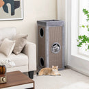 39 Inch Tall Cat Condo with Scratching Posts and 3 Hideaways and 4 Soft Plush Cushions by LJGDeals
