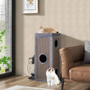 39 Inch Tall Cat Condo with Scratching Posts and 3 Hideaways and 4 Soft Plush Cushions by LJGDeals